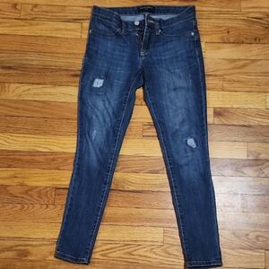Banana Republic Blue Skinny Jeans with Distressed Details